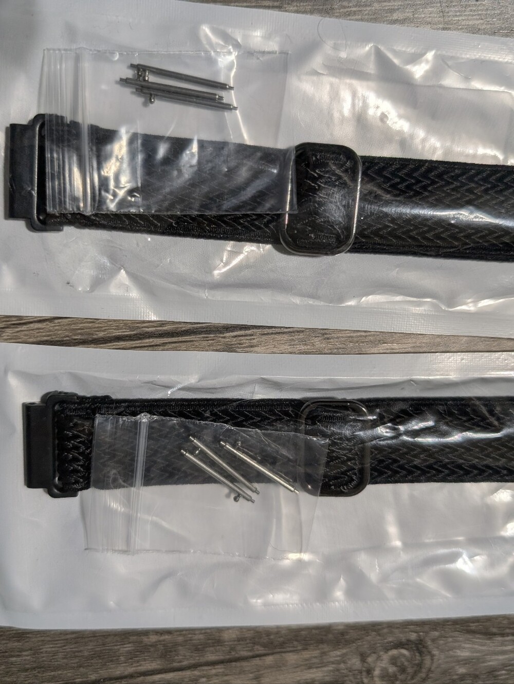 Black Woven Nylon Men's Watch Strap with Metal Hardware